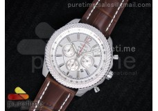 Bentley Barnato Chrono SS White Dial on Brown Leather Strap A7750