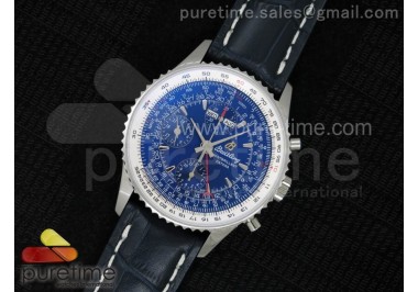 Datora Montbrillant Chrono SS JF 1:1 Best Edition Blue Dial on Blue Leather Strap A7751